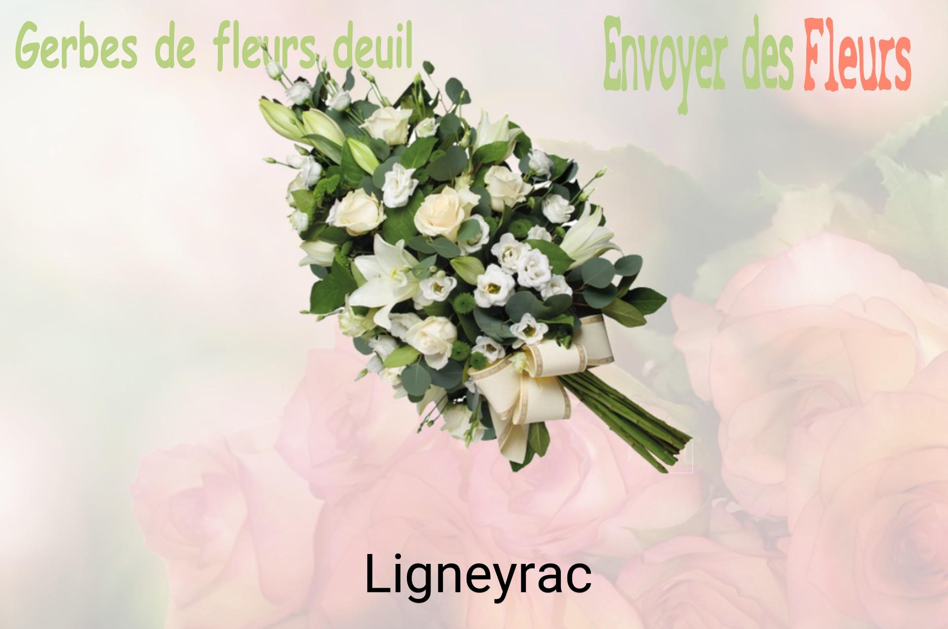 Gerbe de fleurs de deuil livrée à Ligneyrac